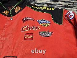 Veste de course Jeff Hamilton Vintage des années 90 avec les porte-bonheur Lucky Charms pour homme L RARE NASCAR US Promo.