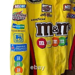 Veste de course NASCAR M&M brodée en jaune, taille large