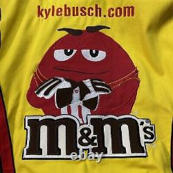 Veste de course NASCAR M&M brodée en jaune, taille large