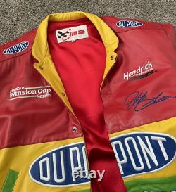 Veste de course NASCAR pour homme XL JEFF GORDON #24 Dupont en cuir USA CHASE BRAND