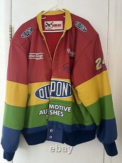 Veste de course NASCAR pour homme XL JEFF GORDON #24 Dupont en cuir USA CHASE BRAND