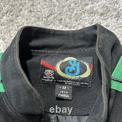 Veste de course Nascar noire pour hommes vintage rare avec designs RR et porte-bonheurs taille M Y2k