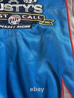 Veste de course Rusty Wallace Vintage M Miller Lite Bleu Gris Ligne de pilotes NASCAR