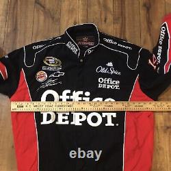 Veste de course Vintage Tony Stewart #14 Office Depot NASCAR JH Design pour hommes XL