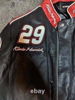 Veste de course en cuir vintage Nascar Kevin Harvick #29 Formula 1