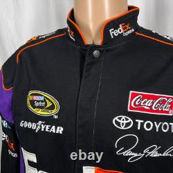 Veste de course vintage FedEx NASCAR pour homme, petite, noire, brodée Denny Hamlin