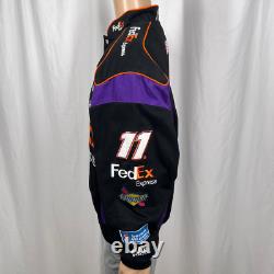Veste de course vintage FedEx NASCAR pour homme, petite, noire, brodée Denny Hamlin