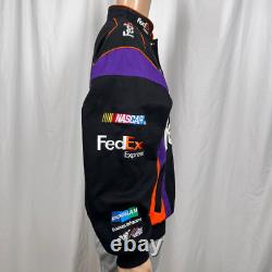 Veste de course vintage FedEx NASCAR pour homme, petite, noire, brodée Denny Hamlin