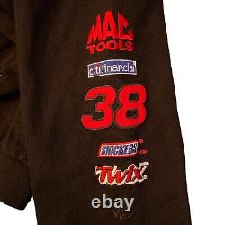 Veste de course vintage NASCAR M&M Twill #38 Elliot Sadler noire Taille Jeunes XL