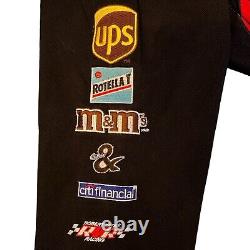 Veste de course vintage NASCAR M&M Twill #38 Elliot Sadler noire Taille Jeunes XL