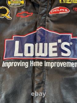 Veste en cuir NASCAR Jeff Hamilton Chase Lowes #48 Jimmie Johnson taille LARGE