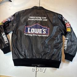 Veste en cuir NASCAR Jeff Hamilton Chase Lowes #48 Jimmie Johnson taille LARGE