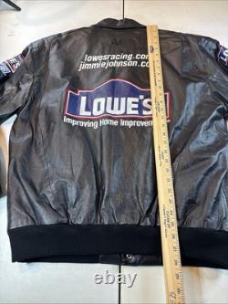 Veste en cuir NASCAR Jeff Hamilton Chase Lowes #48 Jimmie Johnson taille LARGE
