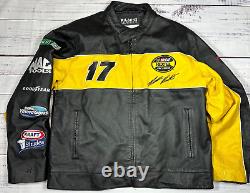 Veste en cuir Wilsons Chase pour hommes Nascar DeWalt #17 Matt Kenseth M noir