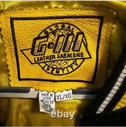 Veste en cuir de course NASCAR Authentic GIII vintage taille XL pour hommes, fermeture éclair complète, rare