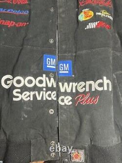 Veste en cuir noire NASCAR Dale Earnhardt 3 Chase Athletics JH Designs taille 3XL