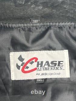 Veste en cuir noire NASCAR Dale Earnhardt 3 Chase Athletics JH Designs taille 3XL