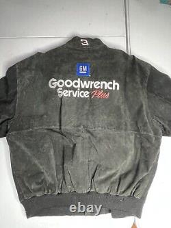 Veste en cuir noire NASCAR Dale Earnhardt 3 Chase Athletics JH Designs taille 3XL