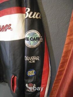 Veste en cuir vintage Dale Earnhardt Jr Budweiser Chase Wilson taille XL