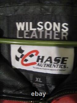 Veste en cuir vintage Dale Earnhardt Jr Budweiser Chase Wilson taille XL
