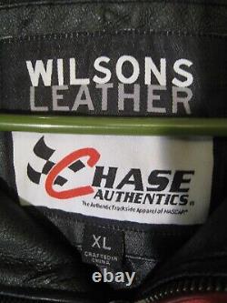 Veste en cuir vintage Dale Earnhardt Jr Budweiser Chase Wilson taille XL