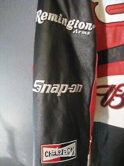 Veste en cuir vintage Dale Earnhardt Jr Budweiser Chase Wilson taille XL