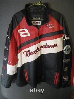 Veste en cuir vintage Dale Earnhardt Jr Budweiser Chase Wilson taille XL