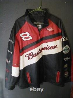Veste en cuir vintage Dale Earnhardt Jr Budweiser Chase Wilson taille XL