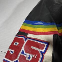 Veste en cuir vintage Jeff Gordon taille grande 3 fois champion Nascar Jeff Hamilton