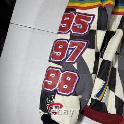 Veste en cuir vintage Jeff Gordon taille grande 3 fois champion Nascar Jeff Hamilton