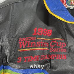 Veste en cuir vintage Jeff Gordon taille grande 3 fois champion Nascar Jeff Hamilton