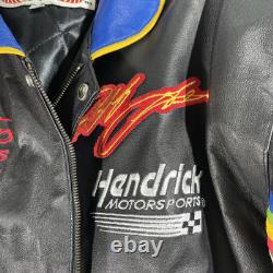 Veste en cuir vintage Jeff Gordon taille grande 3 fois champion Nascar Jeff Hamilton