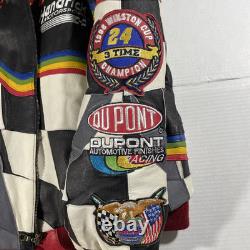 Veste en cuir vintage Jeff Gordon taille grande 3 fois champion Nascar Jeff Hamilton