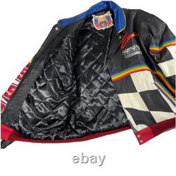 Veste en cuir vintage Jeff Gordon taille grande 3 fois champion Nascar Jeff Hamilton