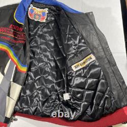 Veste en cuir vintage Jeff Gordon taille grande 3 fois champion Nascar Jeff Hamilton