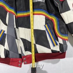 Veste en cuir vintage Jeff Gordon taille grande 3 fois champion Nascar Jeff Hamilton