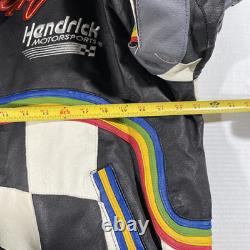 Veste en cuir vintage Jeff Gordon taille grande 3 fois champion Nascar Jeff Hamilton