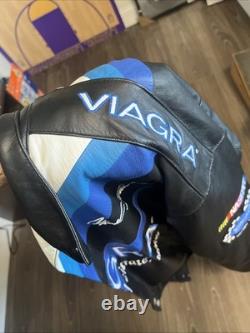 Veste en cuir vintage Mark Martin Nascar pour homme grande Roush Racing Viagra Ford