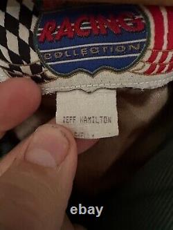 Veste vintage Jeff Hamilton NASCAR de 1995 Jeep Camp Racing 90's avec défauts