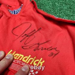 Veste vintage officielle NASCAR Jeff Gordon DuPont Rainbow taille LARGE SIGNÉE