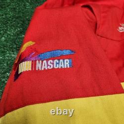 Veste vintage officielle NASCAR Jeff Gordon DuPont Rainbow taille LARGE SIGNÉE