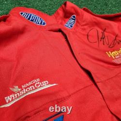 Veste vintage officielle NASCAR Jeff Gordon DuPont Rainbow taille LARGE SIGNÉE