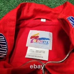 Veste vintage officielle NASCAR Jeff Gordon DuPont Rainbow taille LARGE SIGNÉE