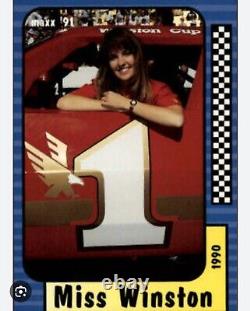 Vêtement vintage de course NASCAR utilisé, Miss Winston 1989-90, signé et autographe