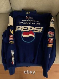 Vieux Jeff Gordon 24 Pepsi-dupont-haas- Nascar Racing Blue Jacket -rare 2xl