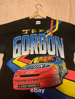 Vintage 1993 Jeff Gordon Du Pont Racing Tout Sur Imprimer T-shirt Nascar