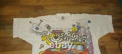 Vintage 1998 Cartoon Network Wacky Racing Nascar T-shirt All Over Imprimer XL