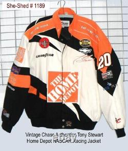 Vintage Chase Authentics Tony Stewart Home Dépôt Nascar Racing Jacket Taille XL