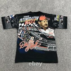 Vintage Dale Earnhardt Chemise Hommes Medium All Over Print USA Single Stitch Faded