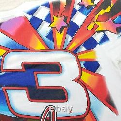 Vintage Dale Earnhardt Peter Max All Over Print Nascar Racing T-shirt Taille Grande